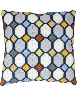 Stickpackung Kissen Langstich Kariert - Vervaco