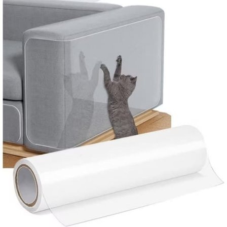 Transparent sofabeskyttelsesfilm hindrer at sofaer blir ripet og beskytter møbler mot skader forårsaket av katter og hunder.