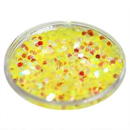 Nail Glitter - Hexagon - Gul - 8ml - Glitter