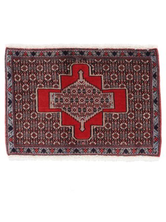 Senneh Vloerkleed Handgeknoopt 58X84 Zwart/Donkerrood Perzië/Iran
