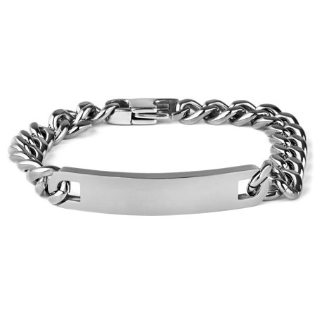 Esclava plateada de acero inoxidable gruesa de 10 mm para hombres - Pulseras de acero