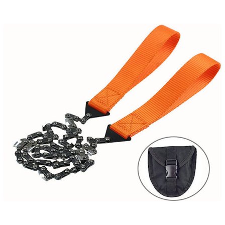 Utendørs bærbar stikksag for camping, håndtrekk kjede, multifunksjonelt EDC-overlevelsesverktøy