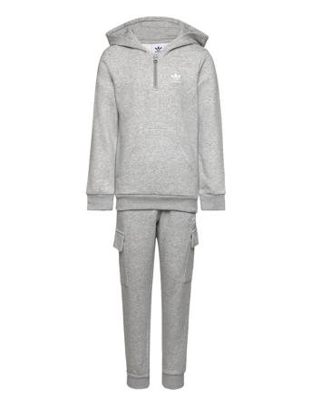 Half-Zip Hoodie Cargo Pants Set Sets Sweatsuits Grå Adidas Originals*Betinget Tilbud