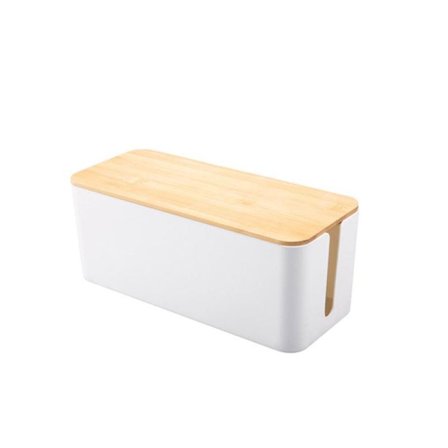 Kabelhanteringsbox Medium Kabelorganiseringsbox för Förlängningssladd Grenuttag Överspänningsskydd Kabelhantering Vit