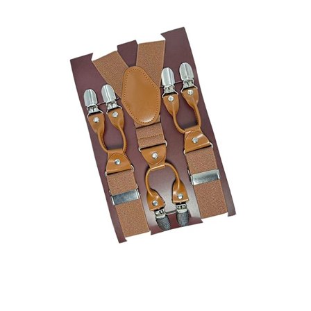 Hängslen för män med 6 clips och förtjockat elastiskt band