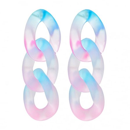 Funky Rainbow Clear Pastel Akryl Ekstra Lange Link Kæde Dangle Øreringe Statement Resin Geometrisk Papirclips Kæde Drop Øreringe