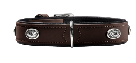 Hunter - Halsbånd Softie Stone 45/S-M Kunstskinn brun/svart - Hund - Halsbånd - ZOO.no