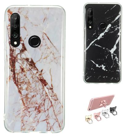 Huawei P30 Lite - Skal / Skydd / Marmor Vit