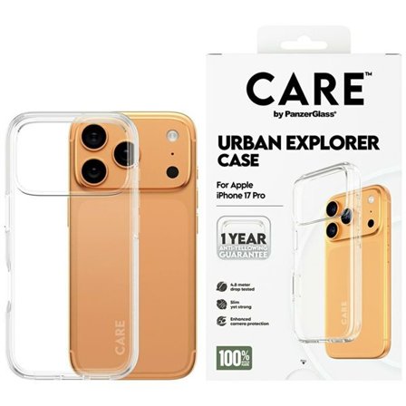 CARE by PanzerGlass Flagship Urban Explorer Fodral med klar ram för iPhone 17 Pro - Transparent