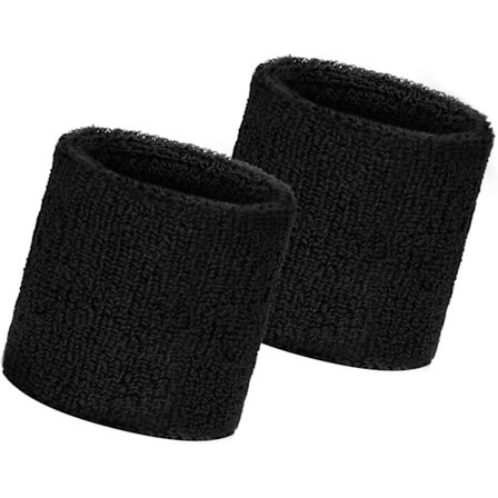 Svedbånd til sport, 2 stk. sports svedbånd, absorberende svedbånd til fitness/tennis/løb/basketball #2 2pc-Black