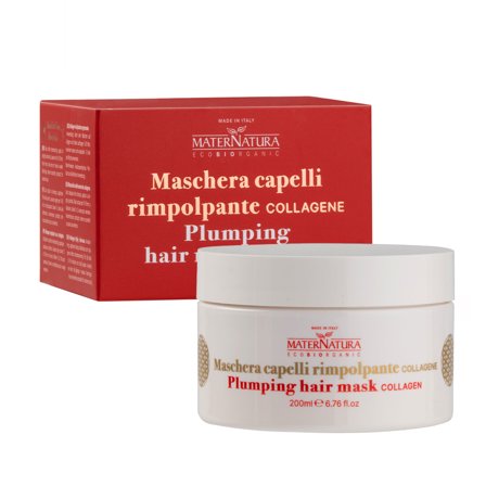 MATERNATURA Balsamo Maschere e Olii Maschera Capelli Rimpolpante Antiage Al Collagene 200ml - Maschera Detossinante Capelli