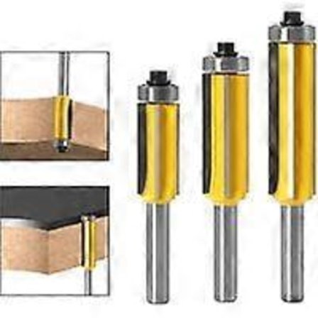 8 mm skaft træfræser med 4 skær, 3 stk. sæt med overfræser til efterbehandling, skaftforsænker - Versailles