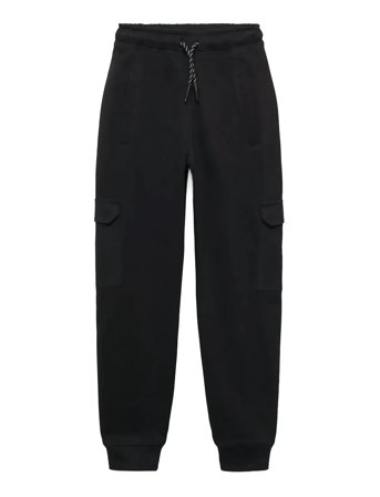 Mango Cargo Joggers With Drawstring - Black - 8