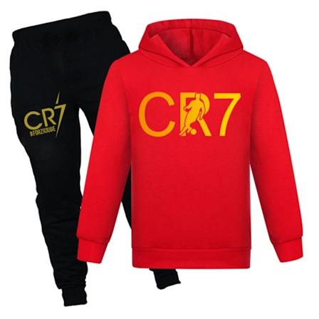 CR7 Ronaldo Barn Pojkar Casual Träningsoverall Fotboll Hoodie Outfit 100-170 Red 150 for 11-12Y