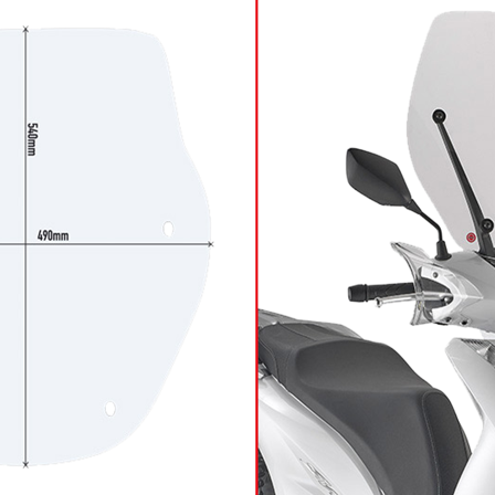 Windschutzscheibe Roller Givi Specific Klar - Honda SH 150 2020-2026