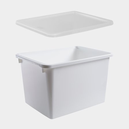 Opbergdoos met deksel Nordiska Plast Store It, wit, 390 x 290 x 245 mm, 20 liter