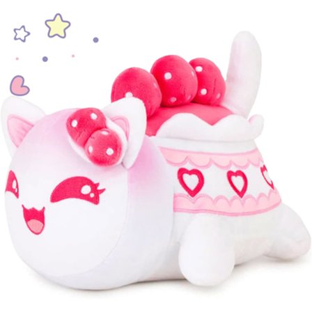 Kissa Gose Animal Plush, Pehmeä Meemeows Kissa Plush-nukke Syntymäpäiväjuhlalahja Lapsille Tyttöystävälle Ja Sisarille (Mansikkakakku)