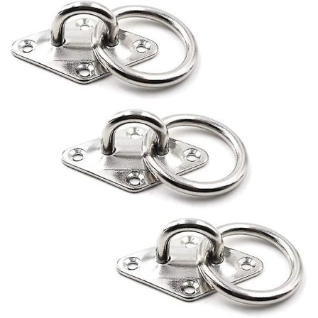 Loftvægmontering Krog Højstyrke Anker Diamant Pad Øje Plade 304 Rustfrit Stål Perfekt Til Yoga Sving Hammocks/båd Rigging/marine Dæk Hård