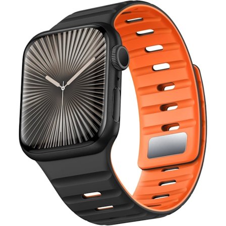 Silikon Magnetiske Bånd Kompatibelt med Apple Watch Band 49mm 46mm 45mm 44mm 42mm for Menn Kvinner, Sport Justerbar Lo