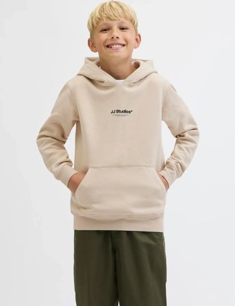 Jack & Jones Jjesoho Sweat Hood Noos Jnr - Cream - 140