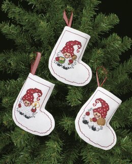Stickpackung Weihnachtsstrumpf Wichtel 3-er Pack - Permin