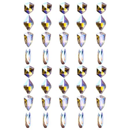 40stk Krystal Fantasy Farver Neglekunst Rhinestones DIY Flatback