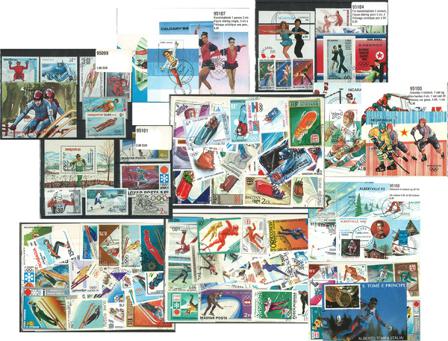 Vintersport - 9 frimærkepakker samlet