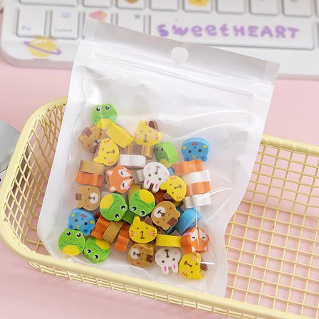 50st/påse Kawaii Eraser Creative Cartoon Mini Pencil Rubber Ani