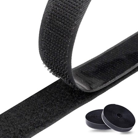 (Svart 8m x 2)Klistrebånd med borrelås