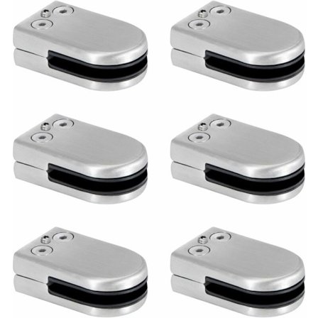 Glas Klemme Rustfrit Stål Glas Klemme 6-8mm Glas Klemme Beslag Justerbar Glas Klips Flad Bagside Forbindelse til Balustrade Trappe Gelænder 6 stk