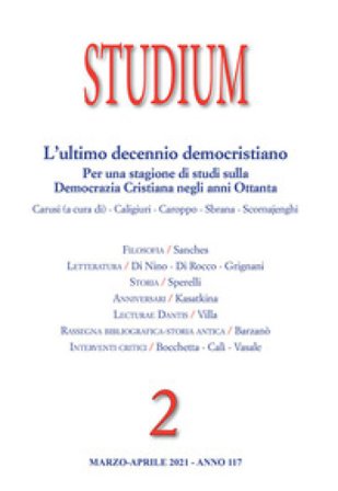 Studium (2021). Vol. 2: L' ultimo decennio democristiano. Per una stagione di studi sulla Democrazia Cristiana negli anni Ottanta
