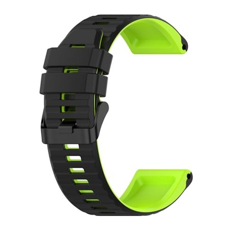 22 mm dubbelfärgat silikonarmband för Garmin-klocka - Svart / Lime