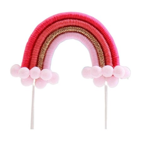 Kagedekoration Regnbueform Håndvævet Bomuldsreb Festlig Dekoration Kagebagning Rekvisitter Fødselsdag (FMY)