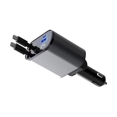 Type C-kabel hurtigopladende udtrækkelig mobiloplader til smartphones og tablets