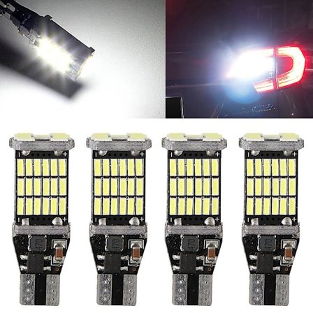 4 kpl T15 921 912 LED-peruutusvalon polttimoita W16W 916 6000K Super kirkas valkoinen