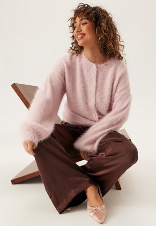BUBBLEROOM Fluffy Knitted Pearl Cardigan Vaatteet
