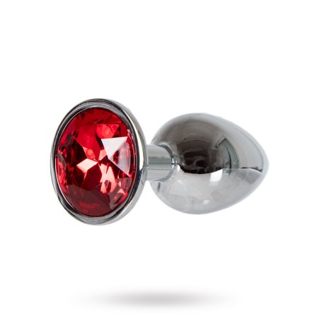 METAL PLUG SMALL - SILVER/RED - Vuxen.se - Analsex för nybörjare