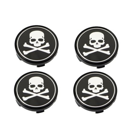 Pirat Centrumkåpor 60mm (passar 57mm hål) dödskalle 4-pack