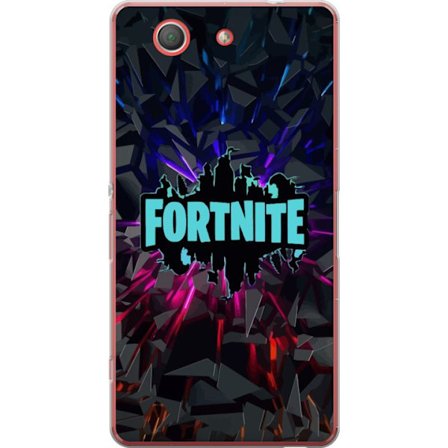 Kompatibel Mobilcover til Sony Sony Xperia Z3 Compact Spilinspireret abstrakt logo design med eksplosive former, neonlys og dynamisk energi til modern