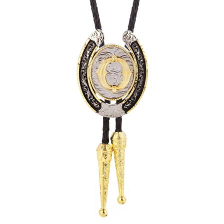 Vintage Bolo Tie för män - Initial Letter ABCDMJR till Z Western Cowboy Bolo Tie för kvinnor