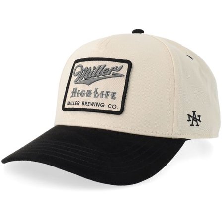 American Needle - Beige adjustable Keps - Miller High Life Wrangler Ivory/Black A-Frame Adjustable @ Hatstore
