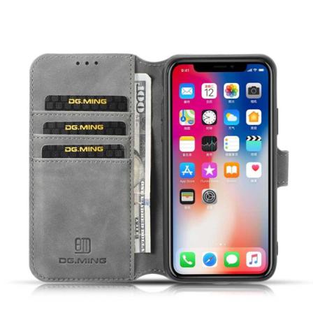Dg-ming Mobilplånbok 3-kort Apple Iphone X / Xs Grå