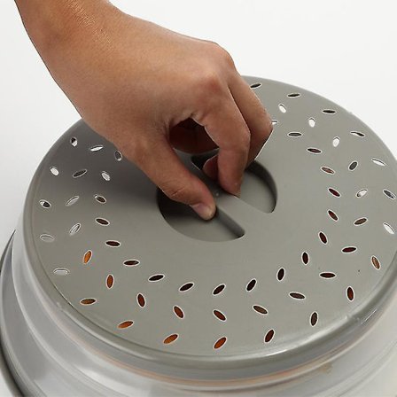 Fällbar stänkskydd för mikrovågsugn, multifunktionell, plast, för uppvärmning och förvaring av mat, kreativ fruktskål