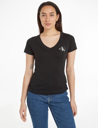 Calvin Klein Jeans 2-Pack Monologo V-Neck Tee - White - S