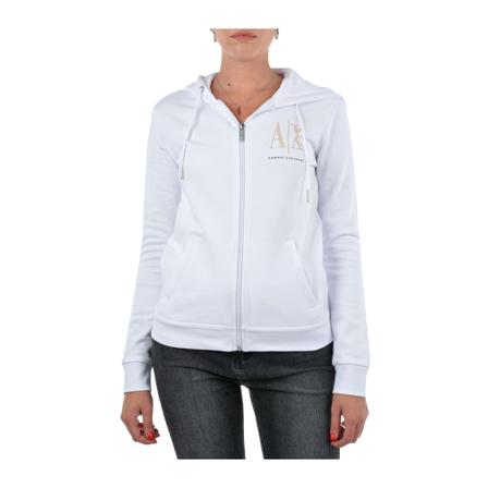 Emporio Armani Zip through Tröja vit, Dam, Dam, Storlek: M