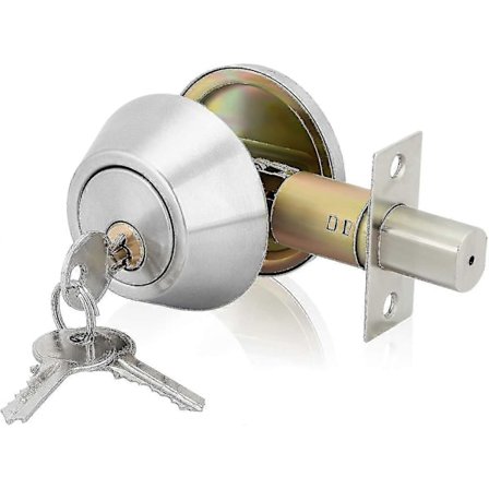 Cylinder Satin Nikkel Enkel Deadbolt Dørlås, Sikkerhedsnatlås Med Nøgler D101