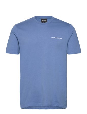 Embroidered T-Shirt Tops T-shirts Short-sleeved Blue Lyle & Scott