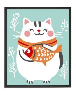 Paint By Numbers Hvid kat - WizardiArt