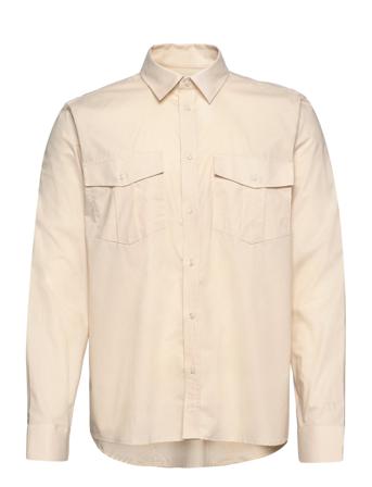 Lincoln Ripstop Shirt Skjorte Uformell Beige Les Deux