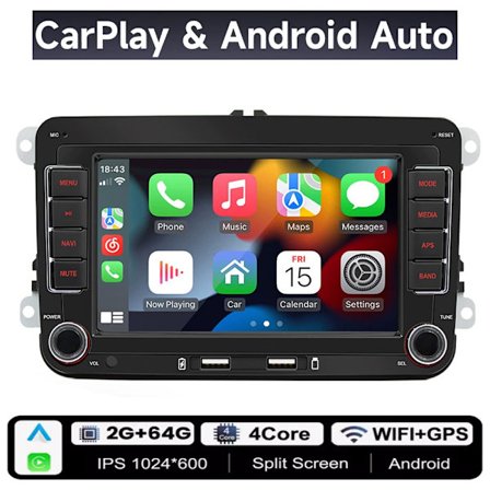 2Din Autoradio Android Volkswagen Golf 5 6 Polo Passat B6 B7 CC Skoda Jetta Universal Multimedia Carplay Wifi GPS Navigointi-MP